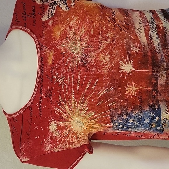 VTG BLUE CANYON Patriotic Fourth of July American Flag Graphic T-shirt - Picture 4 of 9